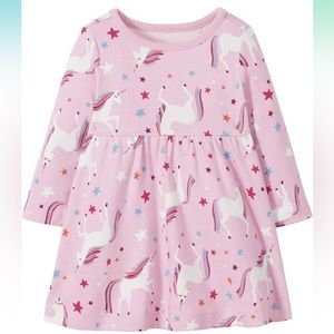 Moon and Back by Hanna Andersson Girls' Organic Cotton Long Sleeve Knit Dress